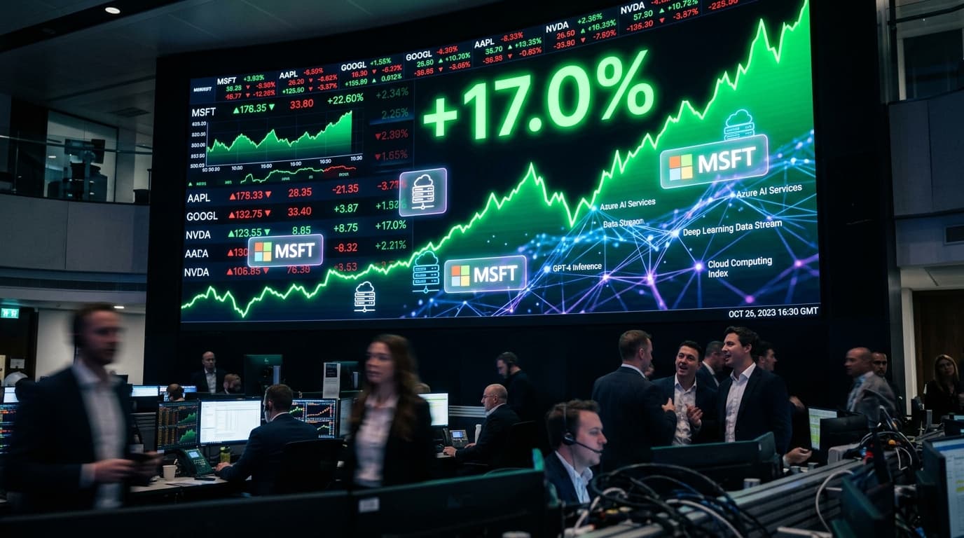 Microsoft-Aktie steigt um 17% – Größter Tagesgewinn seit 18 Jahren dank explodierender KI-Einnahmen